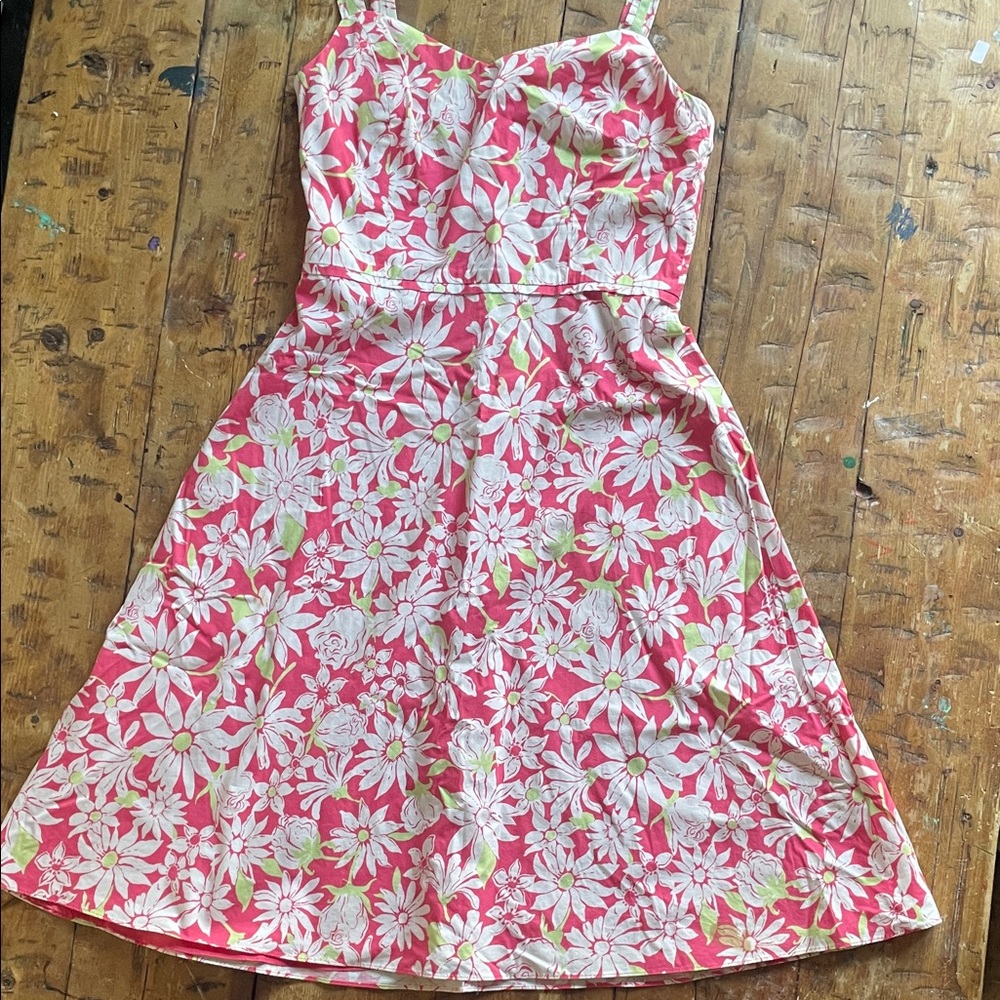 Girls Pink Floral Sundress with Spaghetti Straps